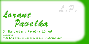 lorant pavelka business card