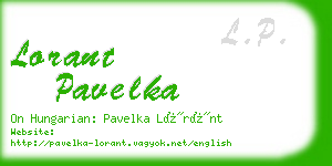 lorant pavelka business card